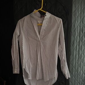 J. Crew Black and White Striped Blouse